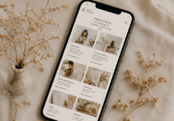 Responsive Webdesign auf einem Smartphone – mobile Website gestaltet von Studio Schikoko.