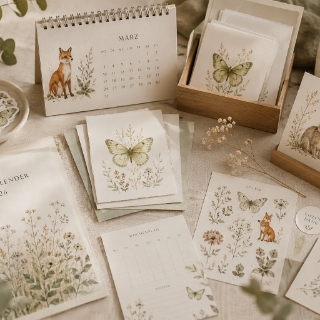 Hochwertiger Kunstprint mit handgemalter Schmetterlingsillustration von Studio Schikoko.